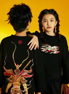 刺绣古阿新中国风男女童百搭卫衣