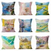 清新田园抱枕送人治愈绿色靠垫客厅沙发靠背床头背靠民宿装 饰垫