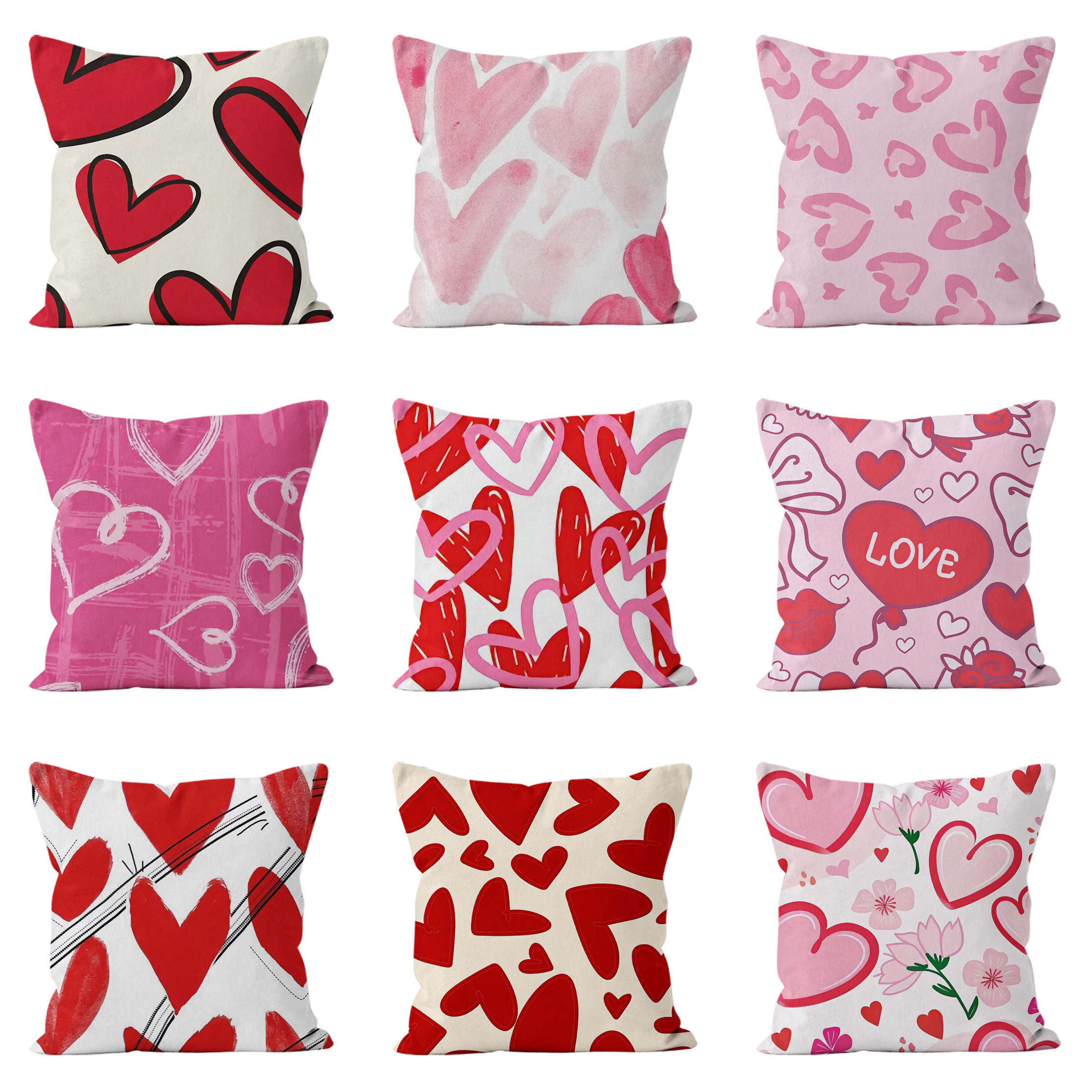 喜庆爱心沙发抱枕含芯靠枕套婚庆红色结婚卧室床头客厅新年过年