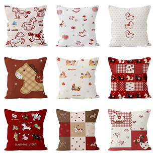 多巴胺马年抱枕可爱卡通福马靠垫家居喜庆装饰沙发摆件枕马年礼物