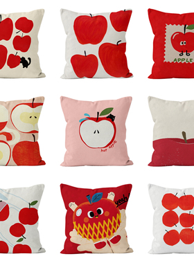 红色新年平安寓意平安喜庆抱枕轻奢卧室印花设计简约现代新年抱枕