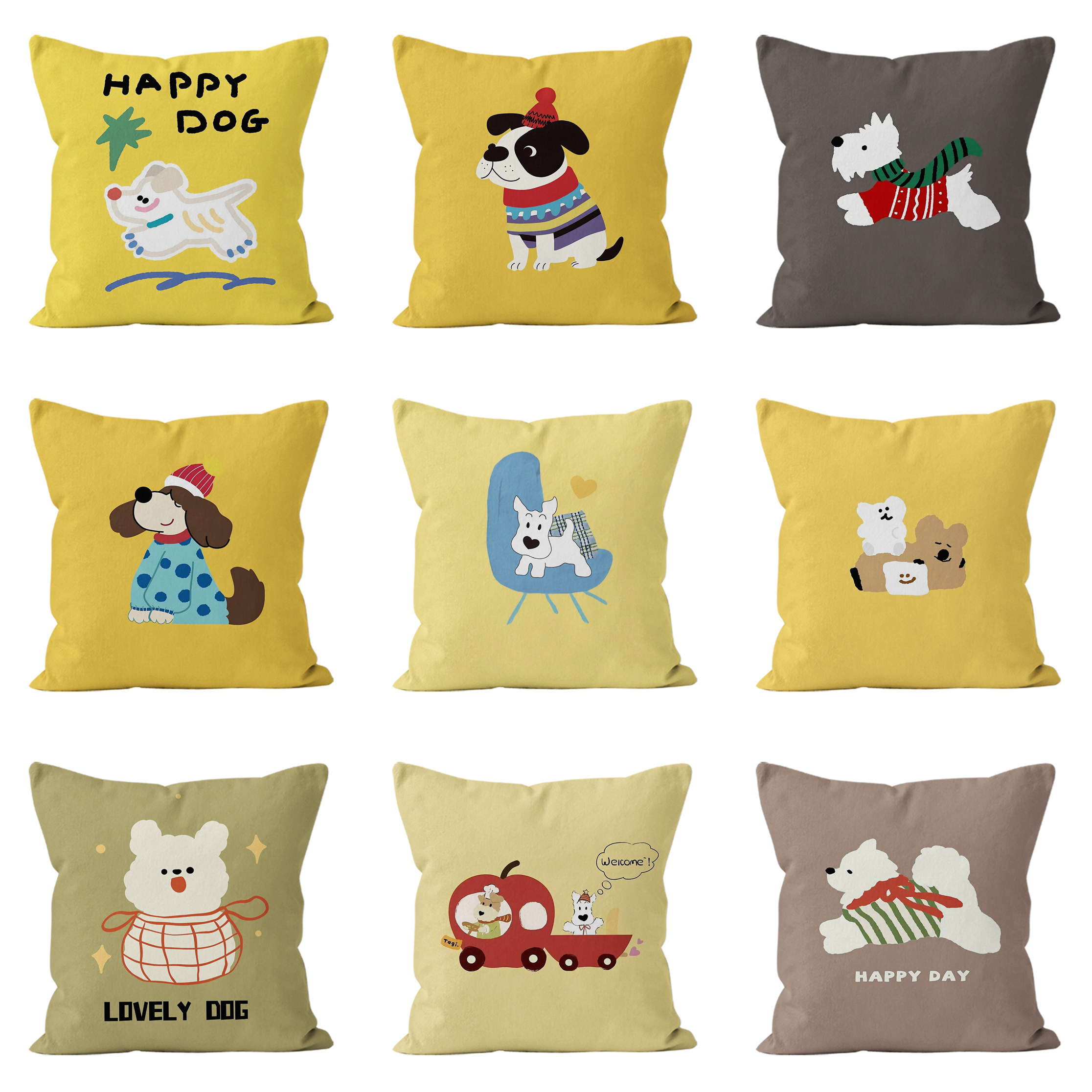 新款可爱动物抱枕沙发客厅床头靠背垫办公室抱枕套卡通方形靠枕