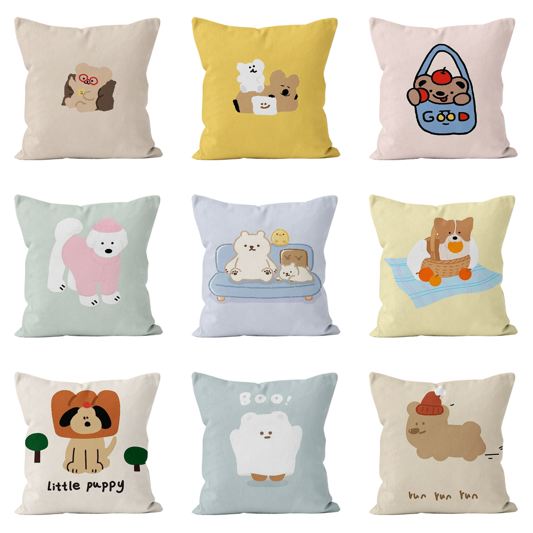 卡通动物抱枕可爱客厅儿童房装饰沙发靠枕套床头靠垫靠背