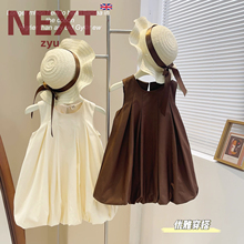 英国NEXT ZYU官方正品女童连衣裙夏儿童花苞裙百褶裙女宝周岁衣服