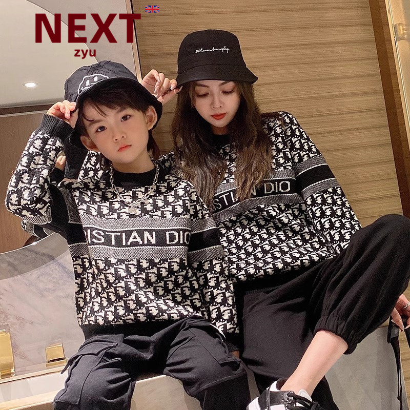 NEXT ZYU官方正品全家亲子装提花洋气毛衣炸街母子母女装2024新款