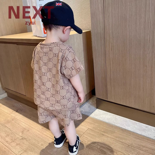 英国NEXT ZYU官方正品儿童短袖套装男女童装T恤休闲两件套上衣潮