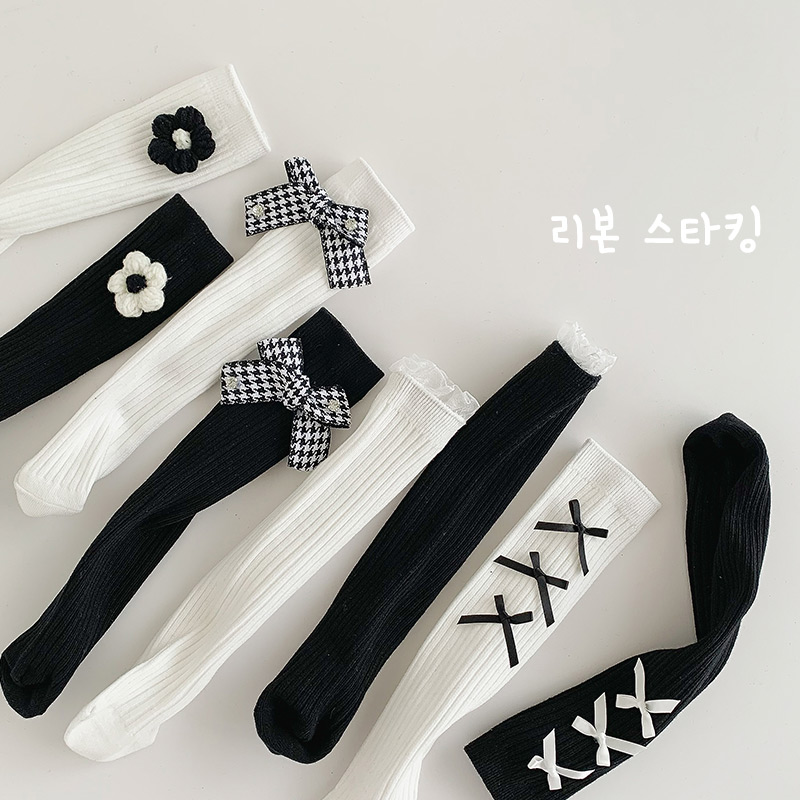 小香风长筒袜春秋蝴蝶结