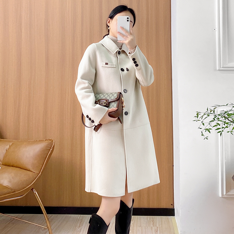 羊毛羊绒双面呢简约百搭大衣