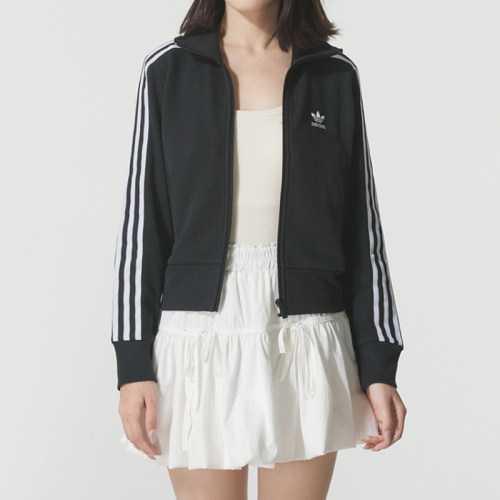 正品Adidas女装休闲外套 ADICOLOR KNIT TOP三叶草运动夹克IY7278