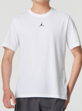 2025新款耐克男装圆领短袖T恤 AJ小LOGO纯色篮球休闲运动服FN5830