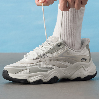 2025新款斯凯奇男鞋 D'LITES系列时尚绑带运动鞋休闲老爹鞋118332
