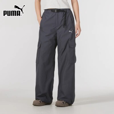 PUMA彪马工装裤女子2024秋季新款宽松运动裤休闲阔腿裤长裤629735