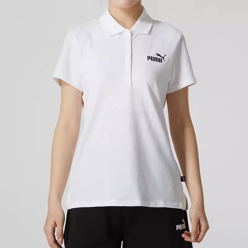 PUMA彪马白色POLO衫短袖女