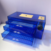 定做亚克力干湿分离盒带不锈钢滤网底滤鱼缸上滤过滤盒底滤滴流盒