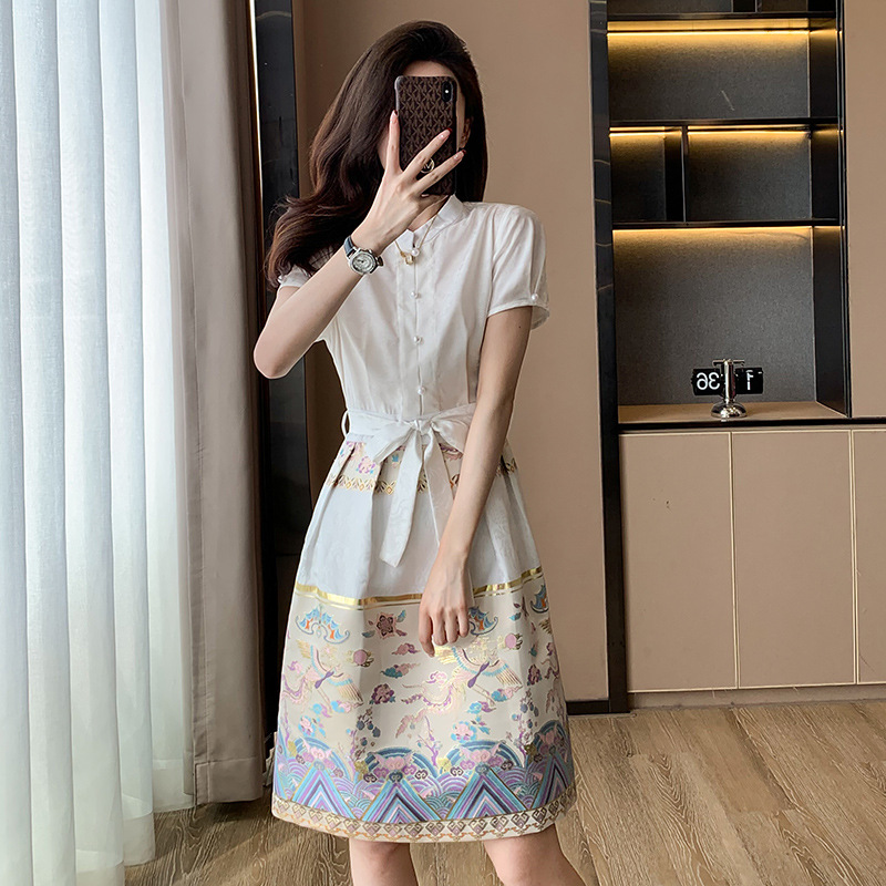 新中式女装轻国风连衣裙2025年夏季新款高级感气质刺绣提花马面裙