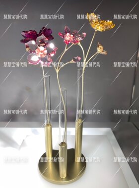 Swarovski水晶摆件玉兰花雏菊