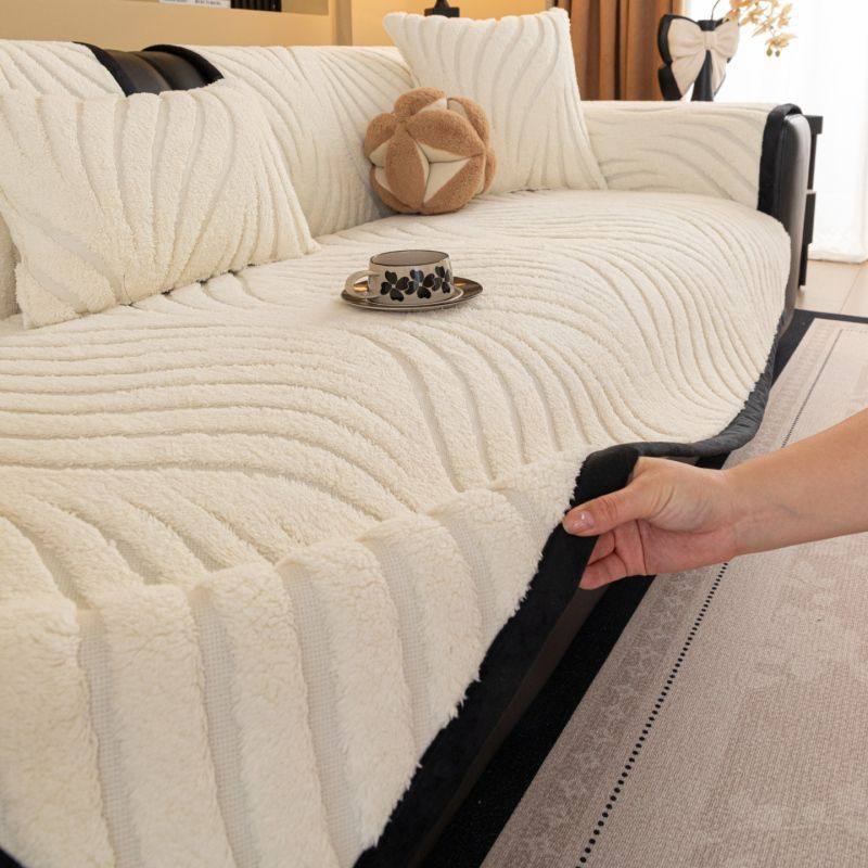 2026新款高级感直排皮沙发垫子冬加厚毛绒沙发坐垫固定防滑盖布巾,居家布艺,沙发垫,淘宝优惠券,粉丝福利购,淘宝优惠卷