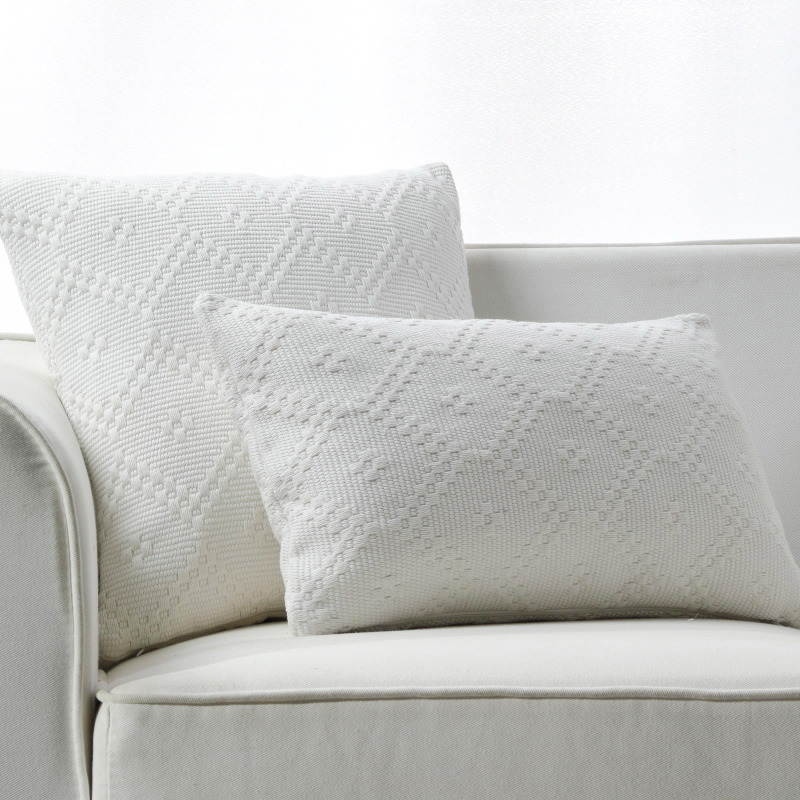 棉麻白色抱枕套腰枕靠垫套