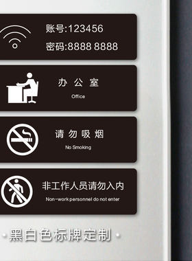亚克力请勿吸烟创意茶水间非工作请勿倒便后冲水办公室标识牌定制