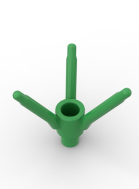 【50G起订】跨境MOC国产积木24855小颗粒积木植特茎3个插位树枝