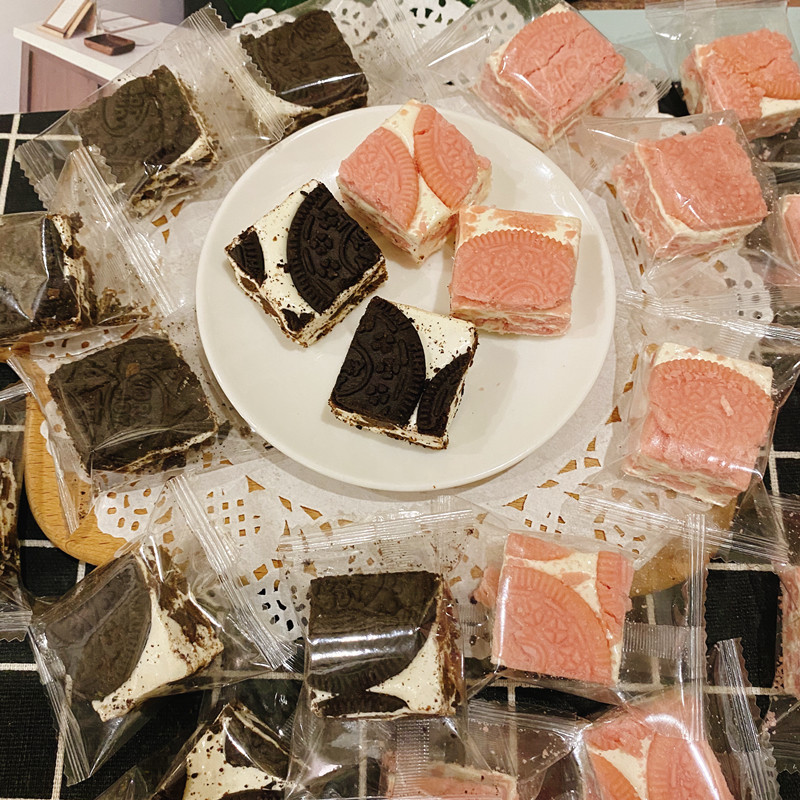 推狮城优味奥力奥可可雪花酥奥利奥樱花雪花酥网红零食280克盒装