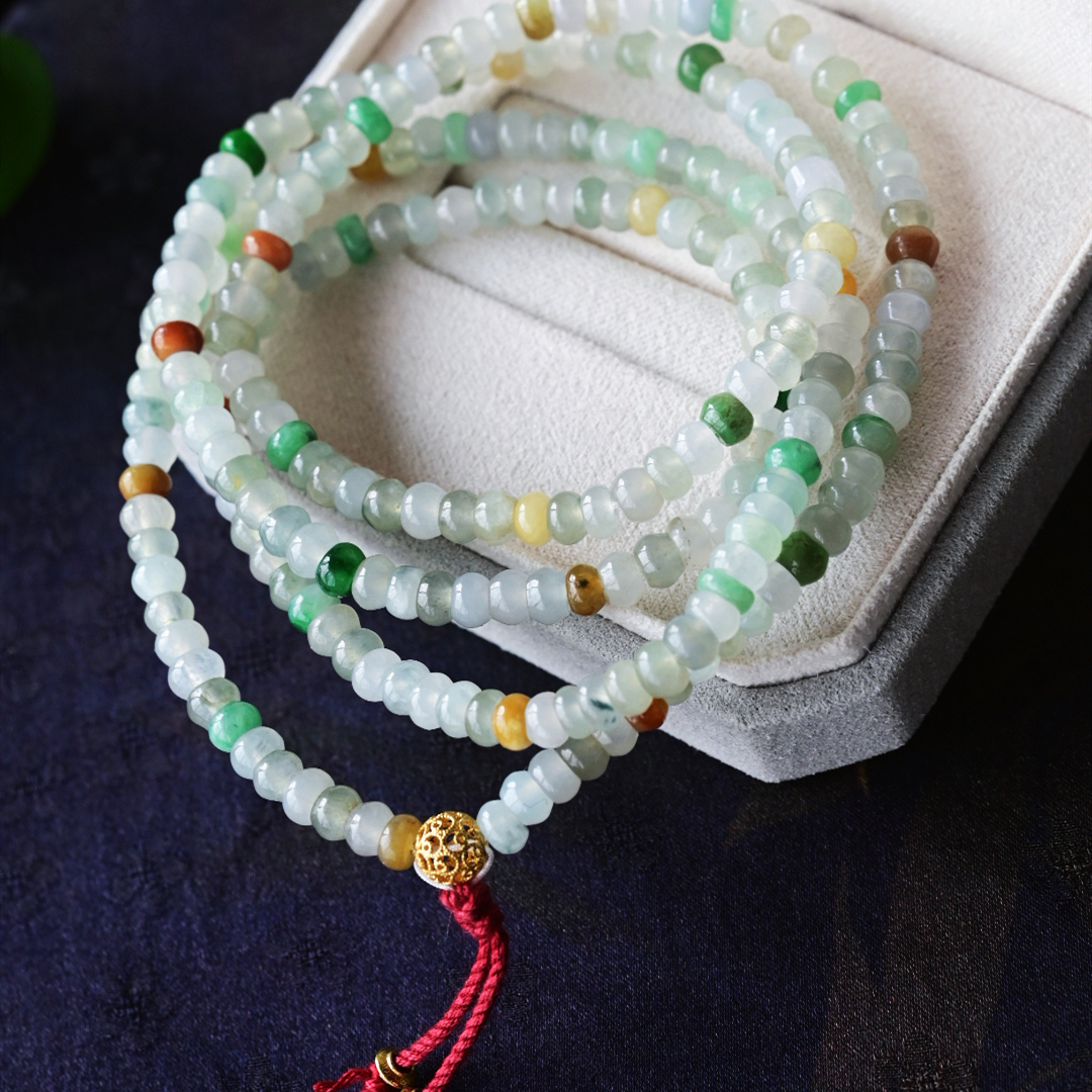 一斤钻戒天然缅甸A货翡翠18K金