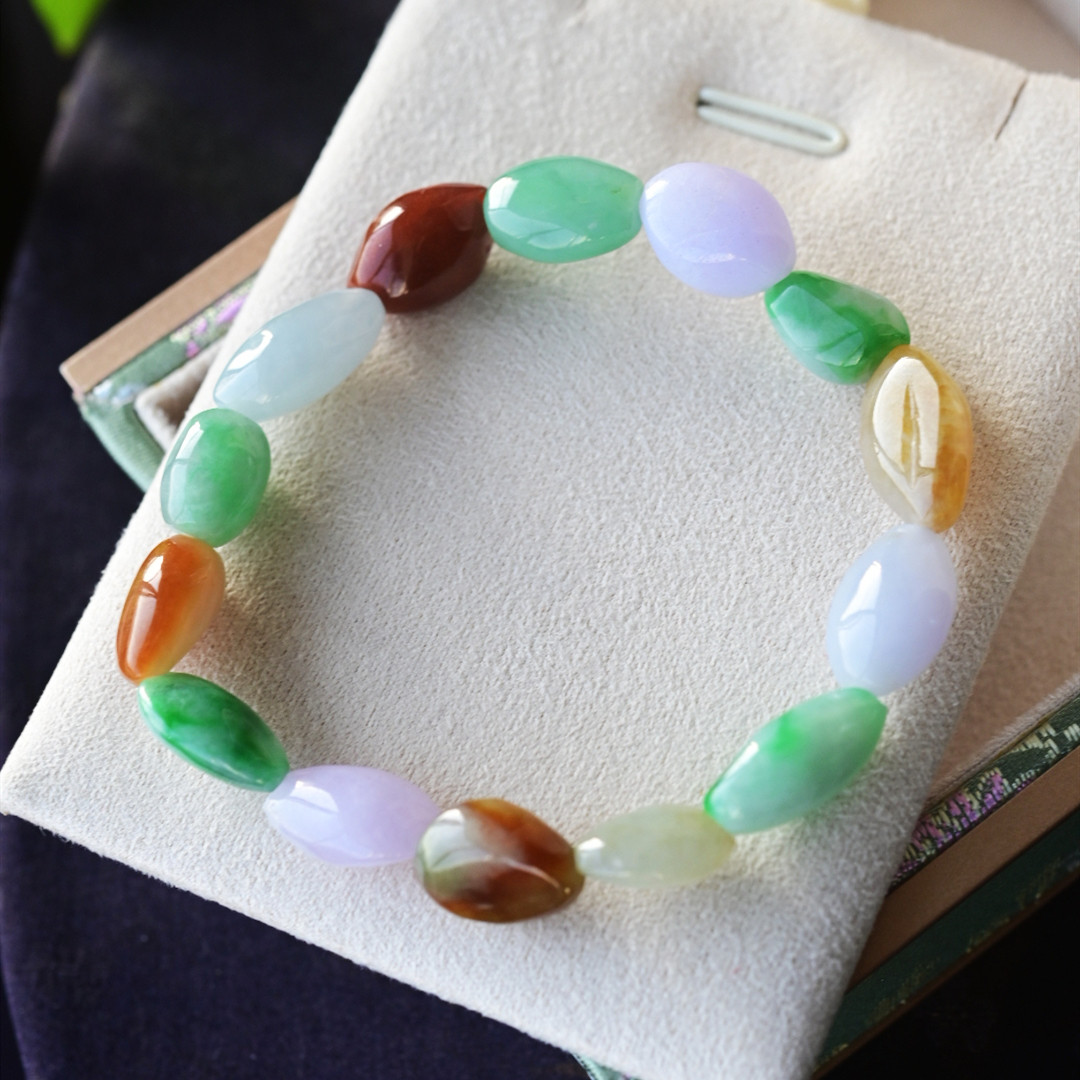 一斤钻戒 天然缅甸A货翡翠手串 随型翡翠手串