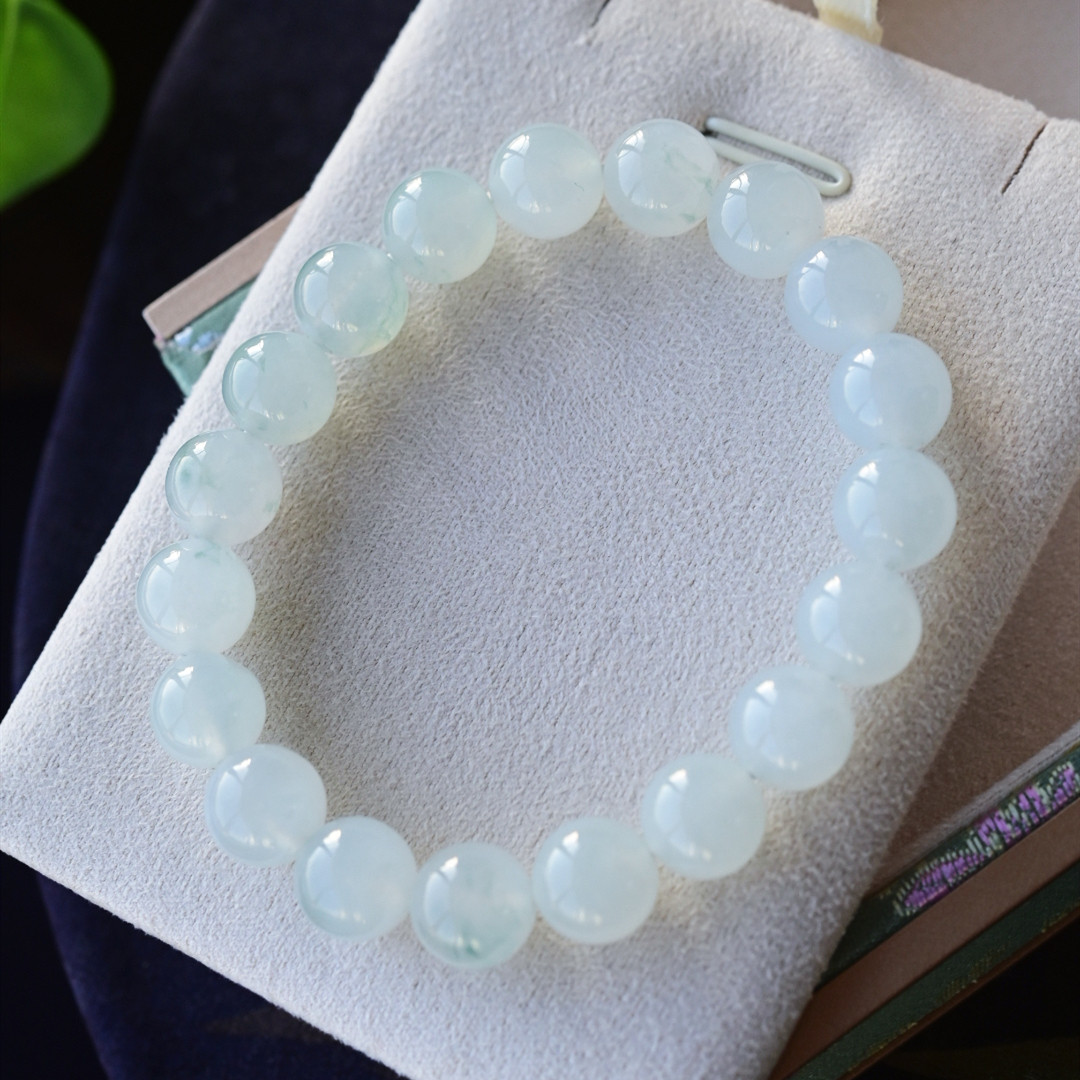 一斤钻戒 天然缅甸A货翡翠手串手链 精品大圆珠手串