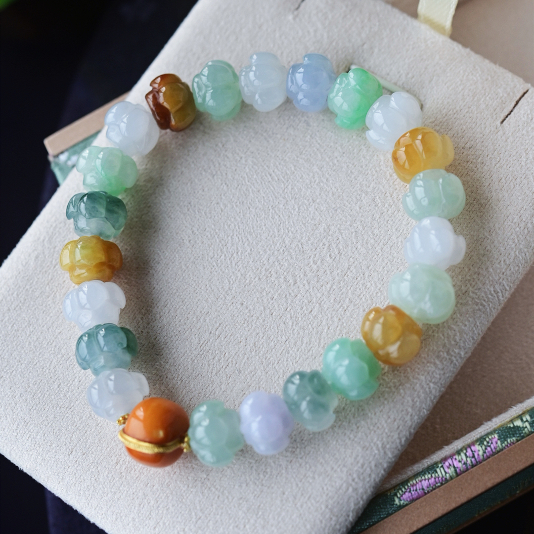 一斤钻戒天然缅甸A货翡翠18K金