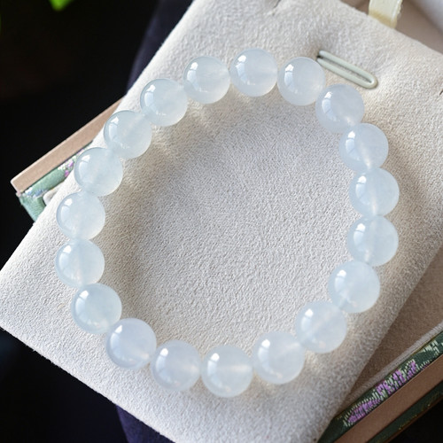 一斤钻戒 天然缅甸A货翡翠手串 高白冰大圆珠手串