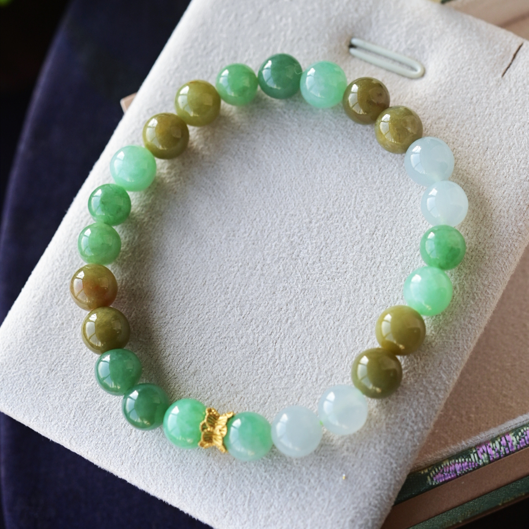 一斤钻戒天然缅甸A货翡翠18K金