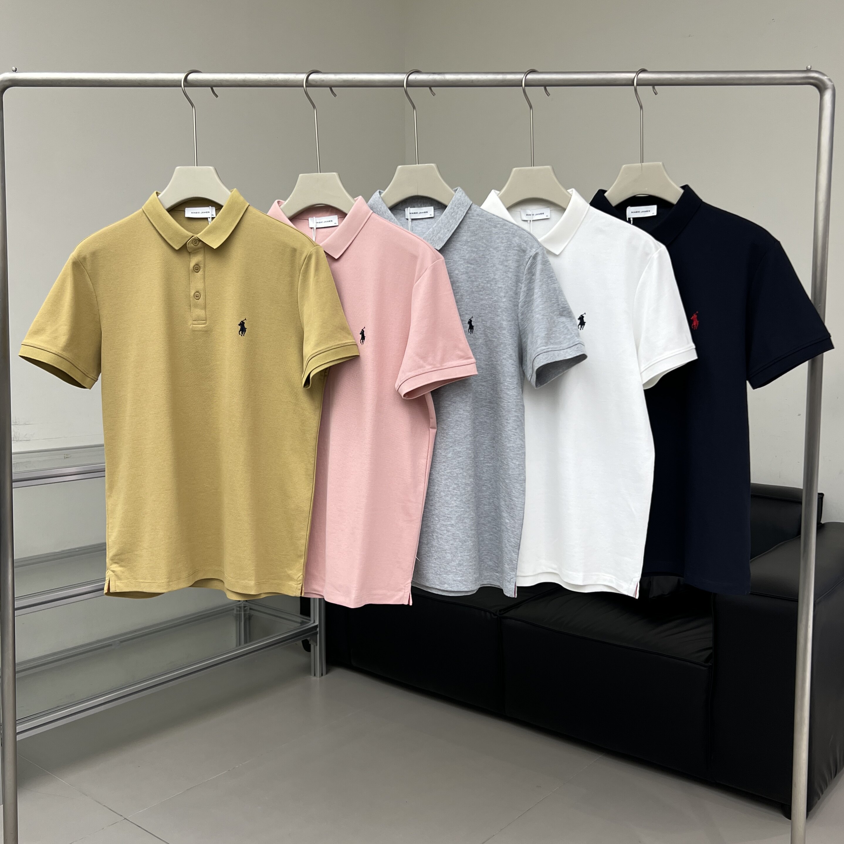 轻商务刺绣翻领polo衫男夏新款韩版纯色珠地棉休闲时尚百搭短袖t