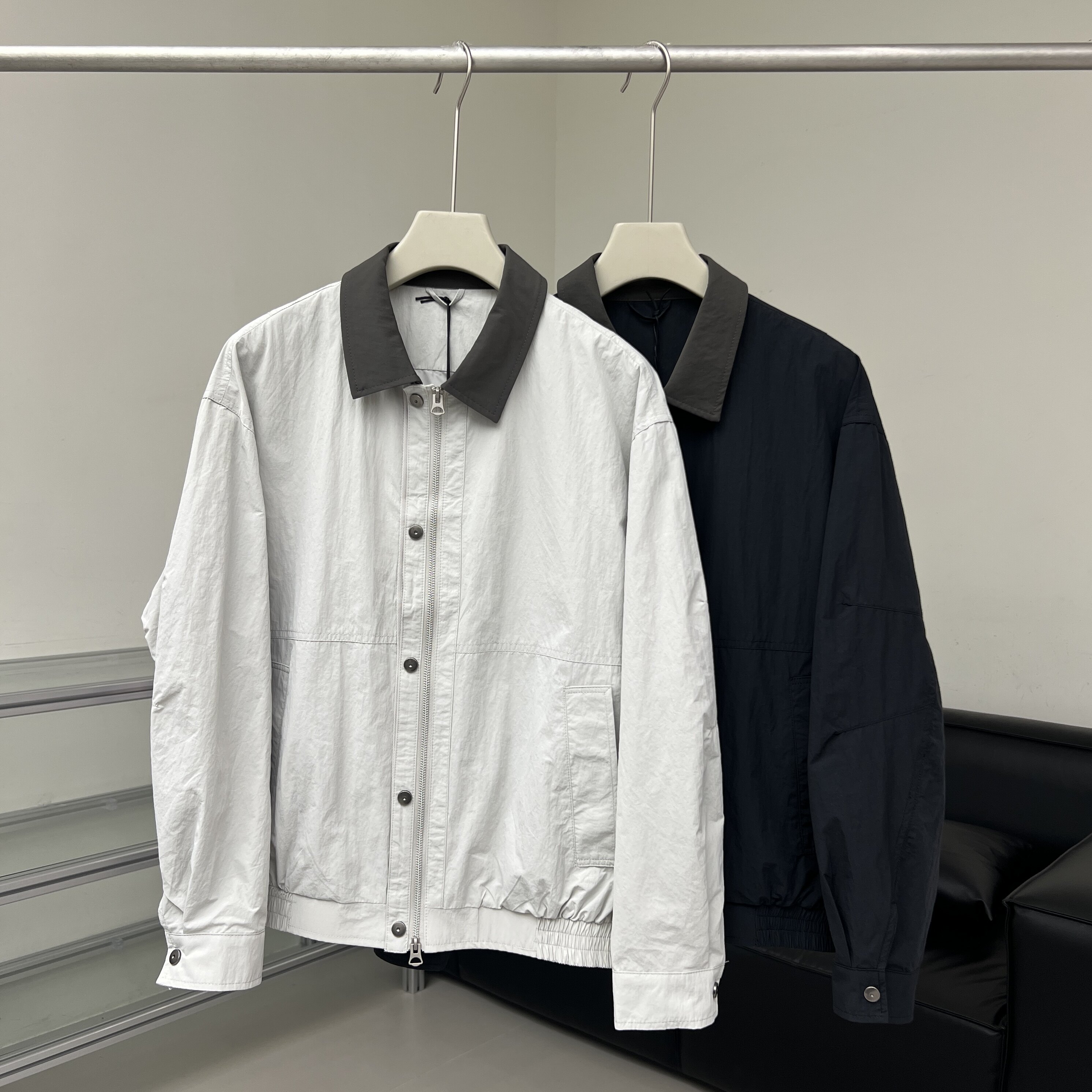 春款天丝水洗棉撞色巴恩风格外套男士2026新款春秋季休闲宽松夹克