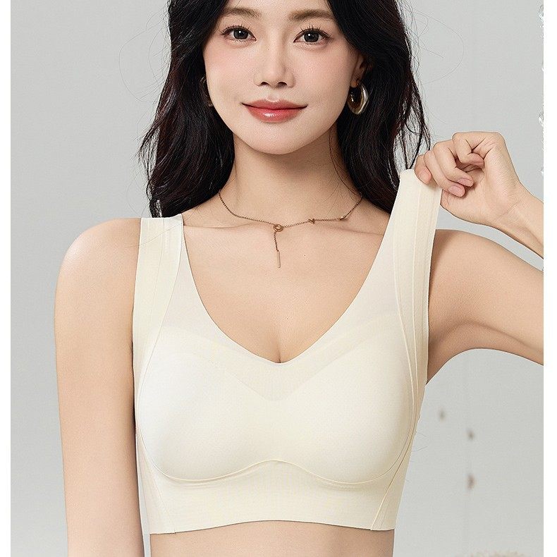 红色内衣女小胸加厚聚拢显大新娘结婚本命年背心固定杯一体式文胸