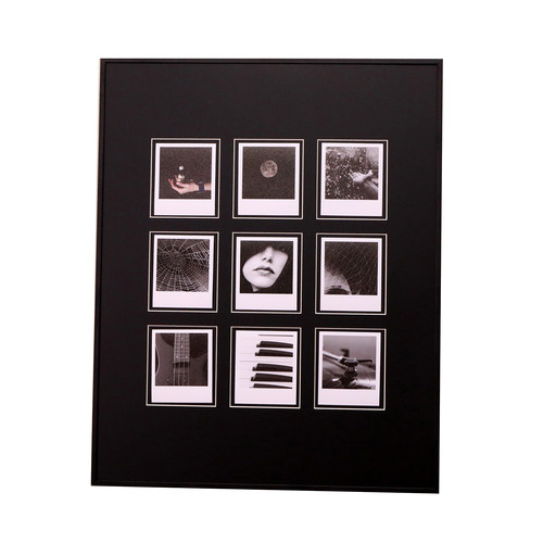 宝丽来卡纸九宫格铝合金黑色相框