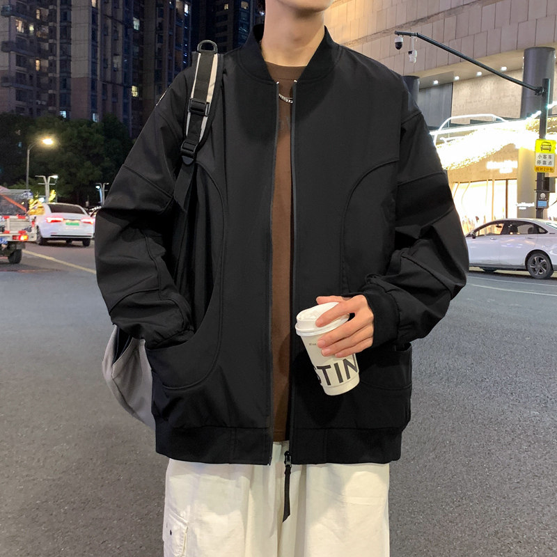 春秋季新款夹克男13岁高初中学生15青少年帅气潮流棒球服外套男装