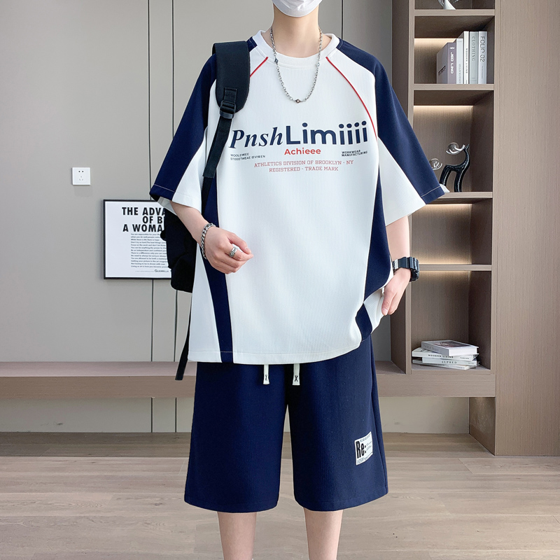 凉感透气青少年夏季短袖T恤套装