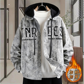 加棉加厚外套男生学生青少年宽松夹克男装 秋冬季 新款 士派克服潮牌