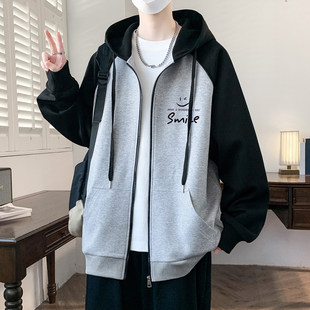 外套男孩春秋季新款开衫卫衣男装初中高中学生青少年帅气大童潮牌