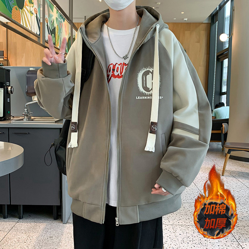 青少年秋冬季新款外套男孩帅气学生加棉加厚大童棒球服夹克上衣潮