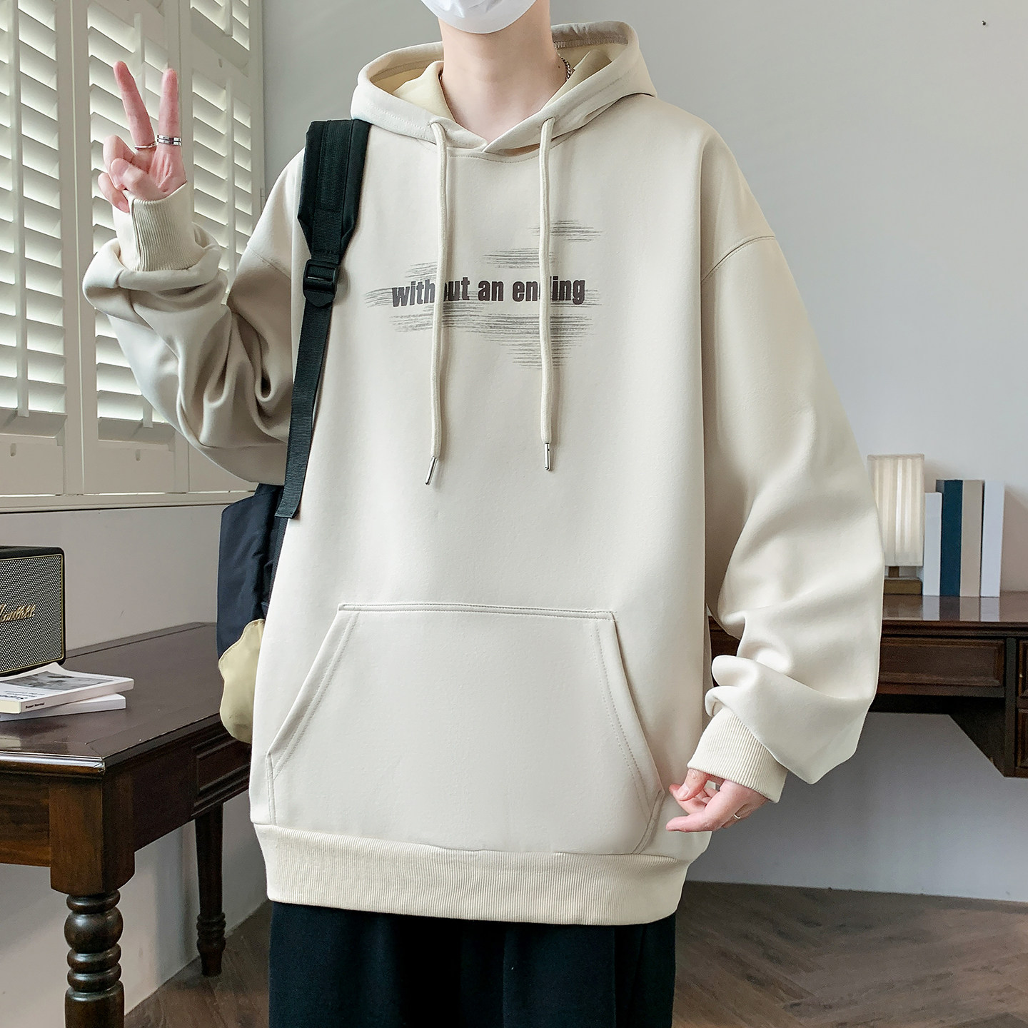 连帽卫衣男生春秋季新款初高中学生长袖t恤男装青少年打底衫潮牌