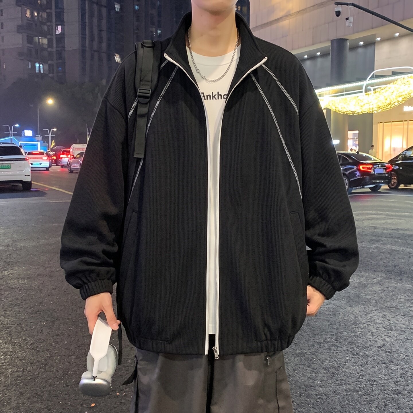 立领夹克男孩春秋季新款青少年中学生宽松运动休闲帅气上衣服外套
