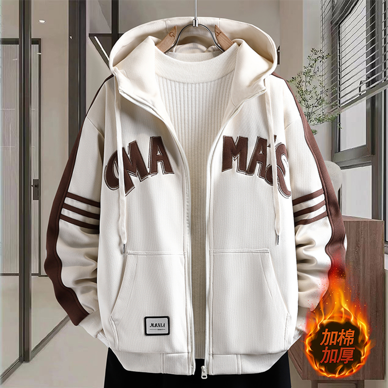 棒球服外套男秋冬季新款潮流青少年加棉加厚中学生夹克男装上衣服