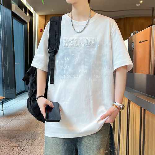 短袖t恤男孩初高中学生青少年透气夏装大童半袖体恤衫上衣服潮流