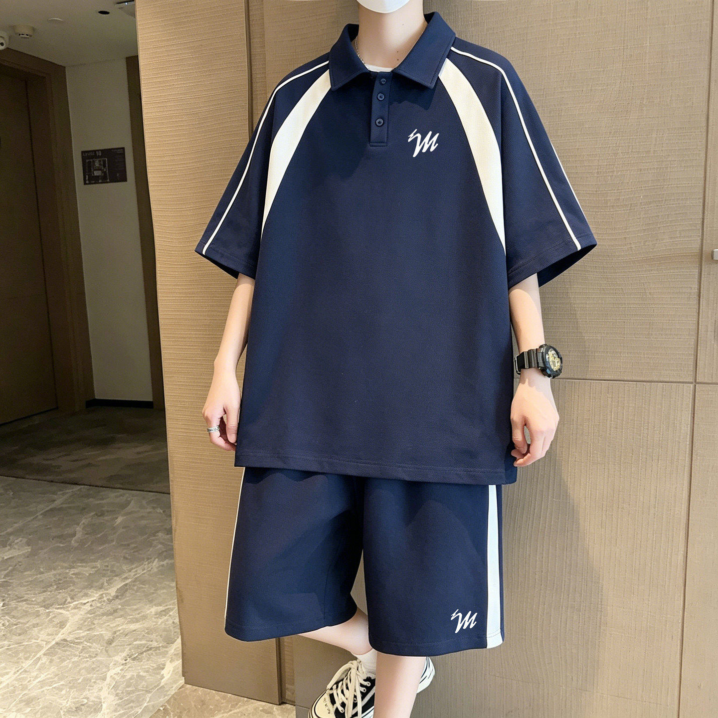 凉感透气青少年夏季短袖T恤套装