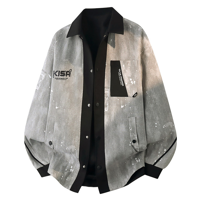 春秋季新款青少年衬衫外套男生潮流帅气夹克初高中学生男装士上衣