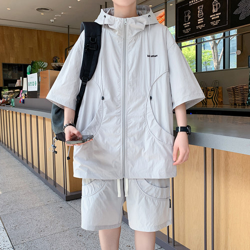 凉感透气青少年夏季短袖T恤套装