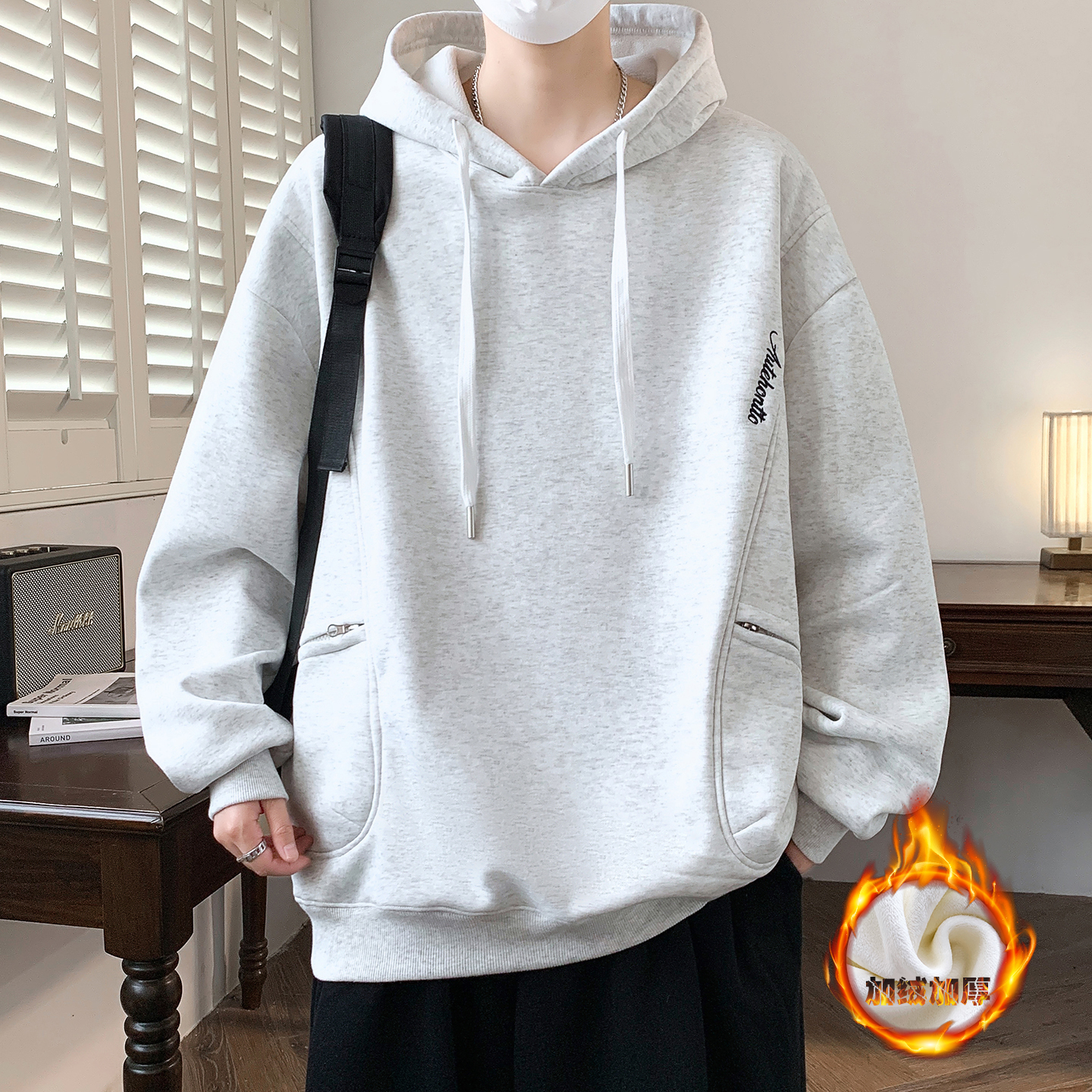 不起球不褪色加绒加厚保暖卫衣潮