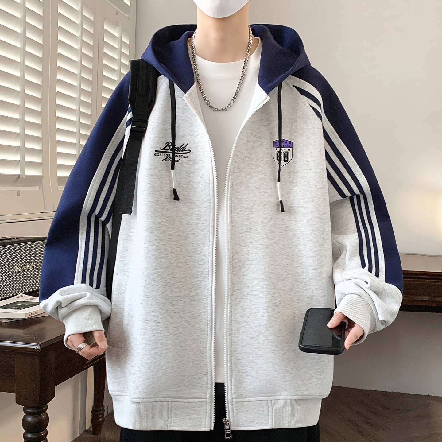 外套男孩春秋季新款初高中学生帅气连帽棒球服夹克青少年男装潮牌