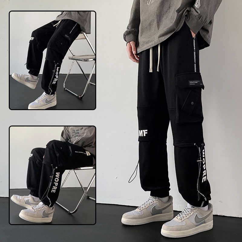 春秋款12男孩休闲工装裤13岁高初中学生14青少年15大童帅气运动裤